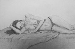 ilustración en lápiz negro