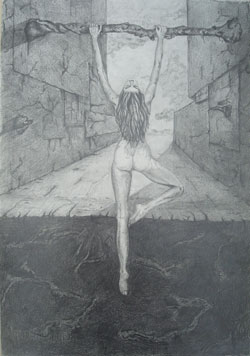 ilustración en lápiz negro