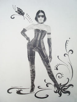 ilustración en lápiz negro